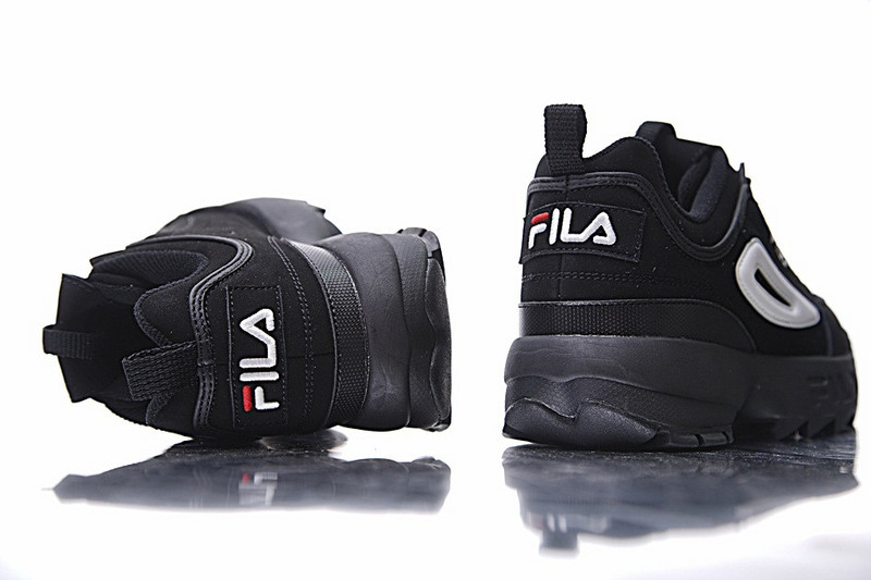 FILA Disruptor 2  二代大锯齿厚底增高百搭慢跑鞋  黑白红 图片1