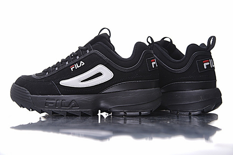 FILA Disruptor 2  二代大锯齿厚底增高百搭慢跑鞋  黑白红 图片8