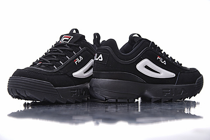 FILA Disruptor 2  二代大锯齿厚底增高百搭慢跑鞋  黑白红 图片6