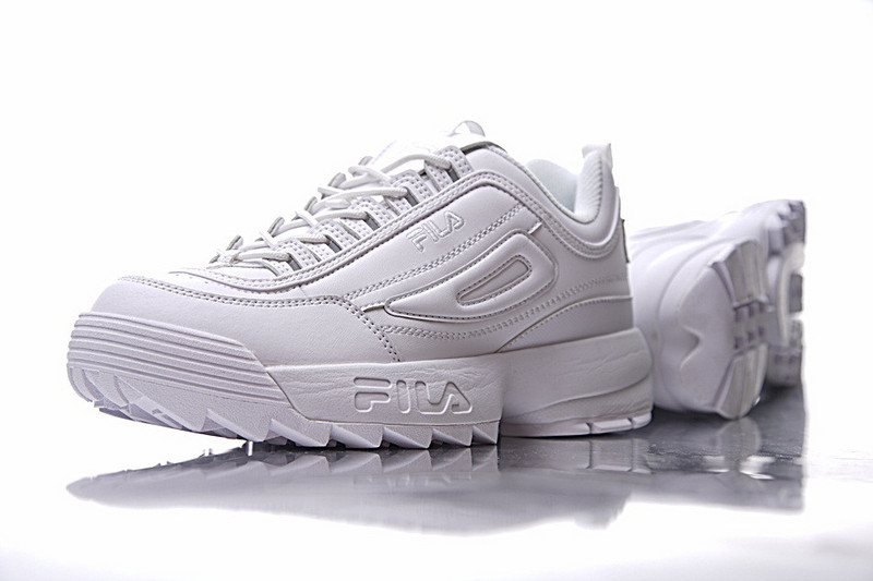 FILA Disruptor 2  二代大锯齿厚底增高百搭慢跑鞋  全白 图片1