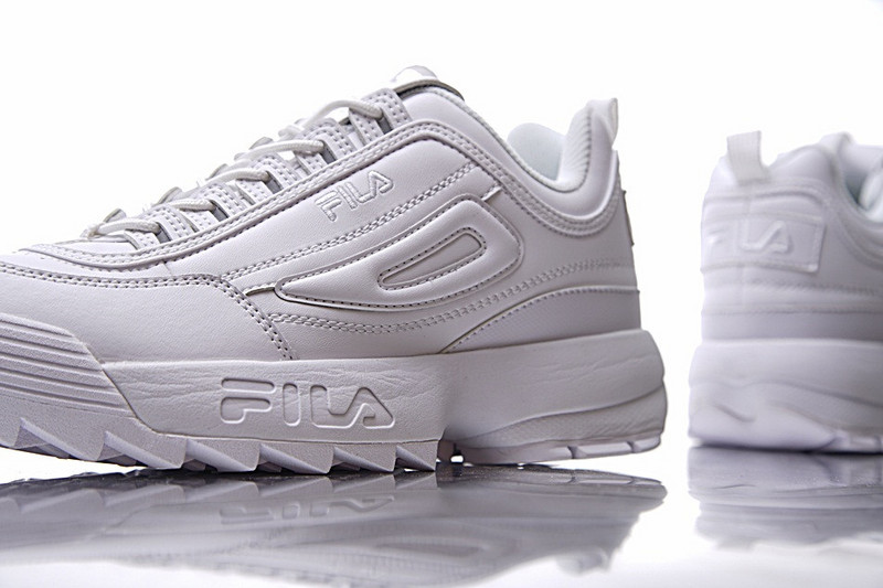 FILA Disruptor 2  二代大锯齿厚底增高百搭慢跑鞋  全白 图片5