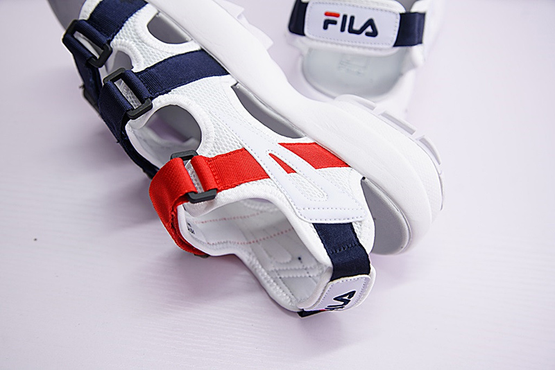 FILA disruptor2 sandal 破坏者2夏季沙滩魔术贴厚底凉鞋白红深蓝 图片4