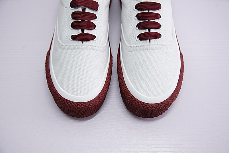 Céline 180° Lace Up Canvas Sneakers酒红白 图片3