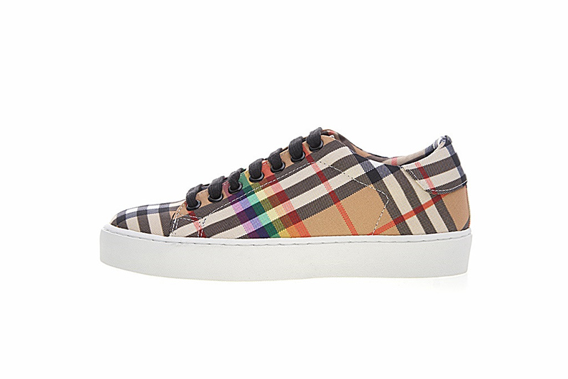 Burberry Rainbow Vintage Check Sneakers 经典复古百搭板鞋复古黄彩虹格子布 图片7