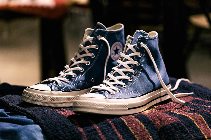 Converse 1970s 三星黑标男女复刻高帮帆布鞋系列“蓝色”