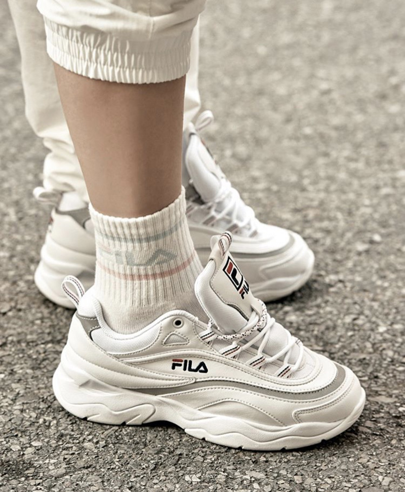 米兔品牌联名Folder x 斐乐FILA Ray 男女百搭增高情侣老爹鞋白蓝红银 图片8